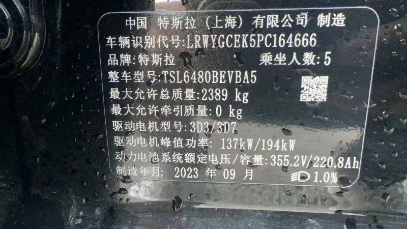煙臺23年特斯拉MODEL Y9