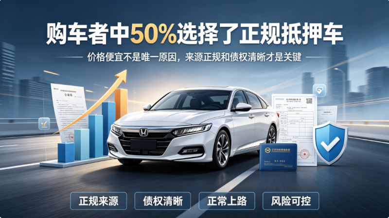 购车者中50%选择了正规抵押车 购车者中50%选择了正规抵押车