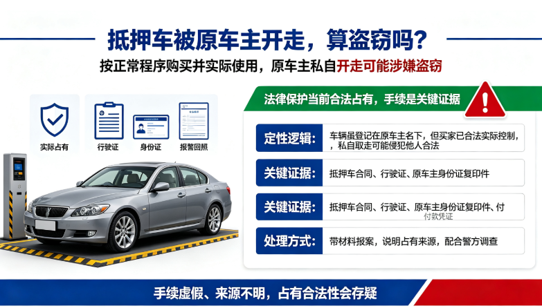 抵押车被原车主开走了算盗窃吗
