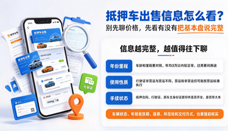 抵押车出售信息怎么看? 抵押车出售信息怎么看?